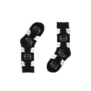 happy-cat-socks-zwart-wit