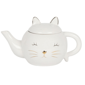 Katten-thee-pot-wit-goud