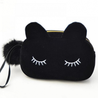 Suède-make-up-etui-kattenoortjes-zwart