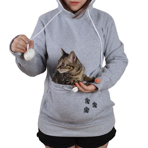 Verwonderend Kangaroo hoodie met buidel voor je kat | zwart - OPZNKOP store SK-15