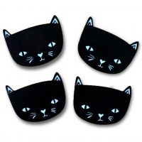 katten-onderzetters-zwart