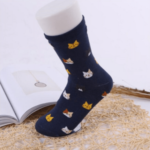 katten-sokken-tiny-cats-donkerblauw