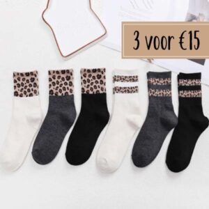sokken luipaard print