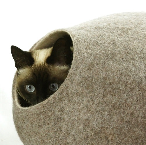 Huis onderwerpen bleek Wollen kattenmand design rond | 2 kleuren - OPZNKOP store