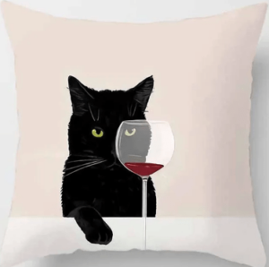 Kussenhoes-met-kattenprint-kat-met-wijn